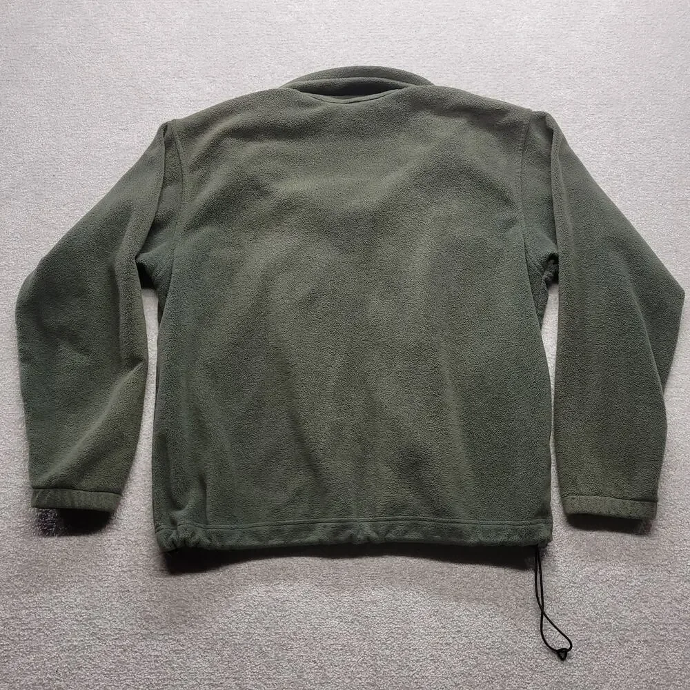 Columbia Fleece Jacket Men's Large Olive Green Full Zip Outdoor Hiking Coat